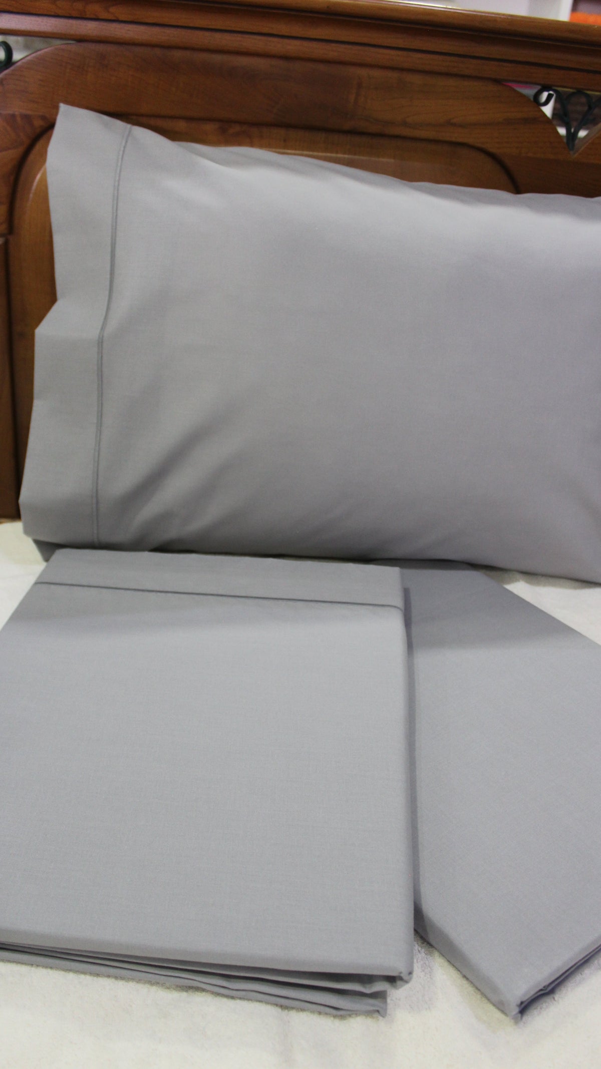 Jogo Cama Liso 100%Algodão Cinza