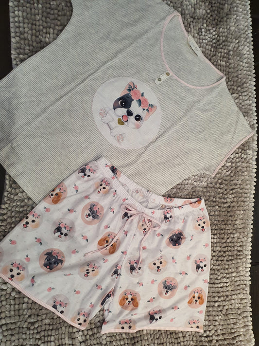 Pijama Senhora Calção 100%Algodão